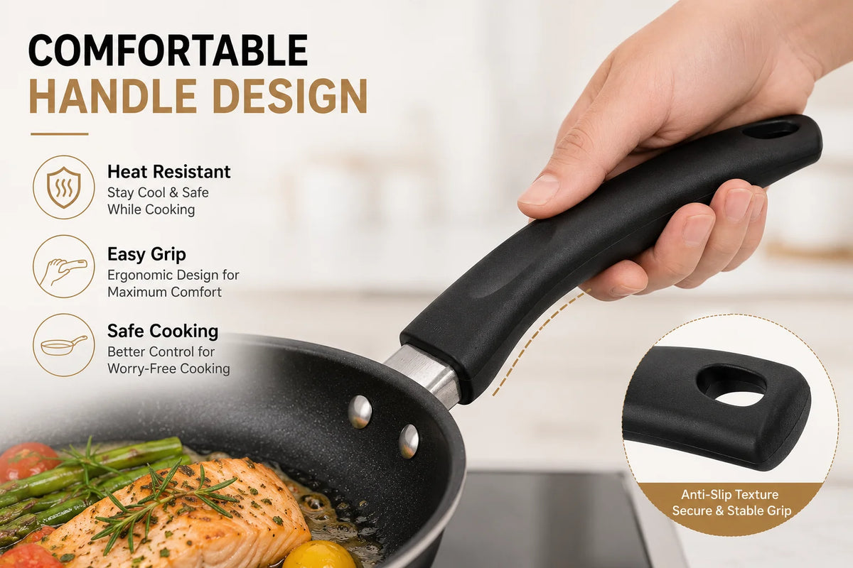 AHTOSKA Nonstick Stone Coated Cookware Set With Glass Lids
