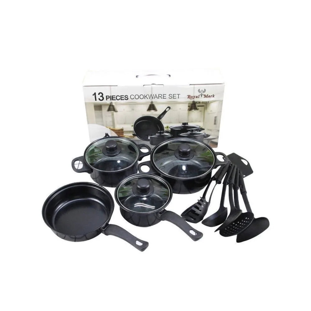 AHTOSKA Nonstick Stone Coated Cookware Set With Glass Lids