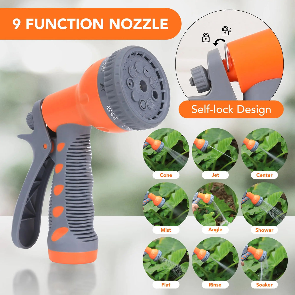 HiMISS Wall Mounted Retractable Garden Hose Reel With Auto Rewind
