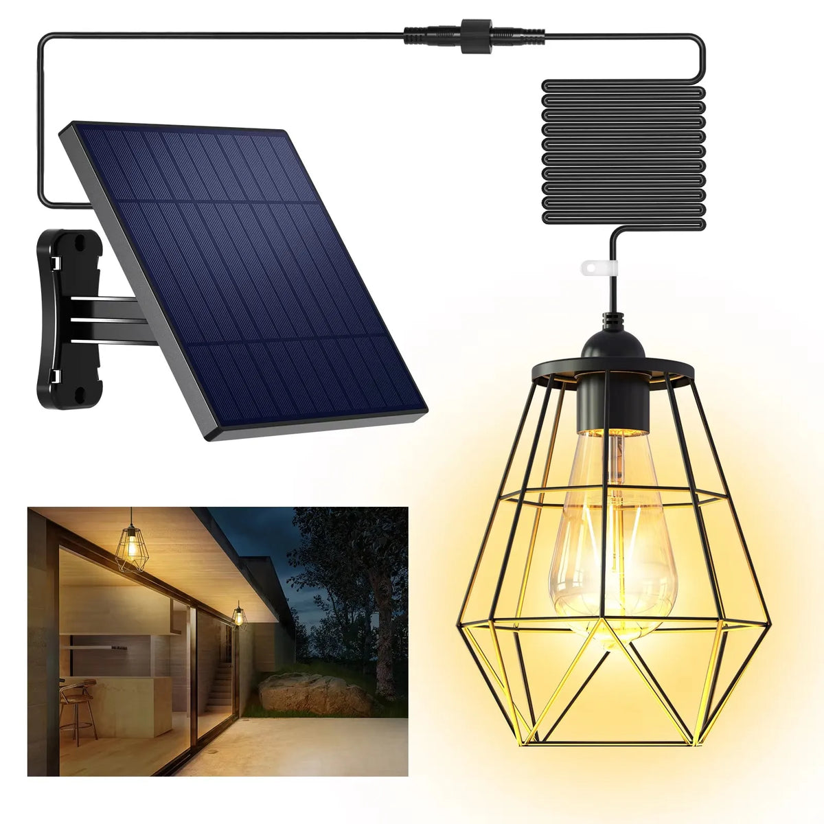 Intelamp Solar Pendant Lights Waterproof for Indoor and Outdoor Spaces