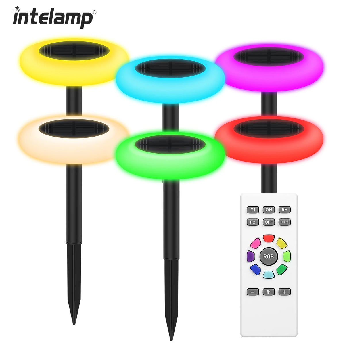 Intelamp Outdoor Solar Pathway Lights for Garden and Landscape