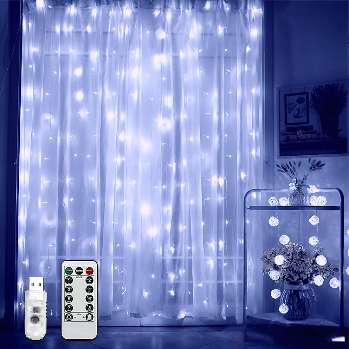 GUPUP Smart LED Curtain Lights With Remote Control And Timer