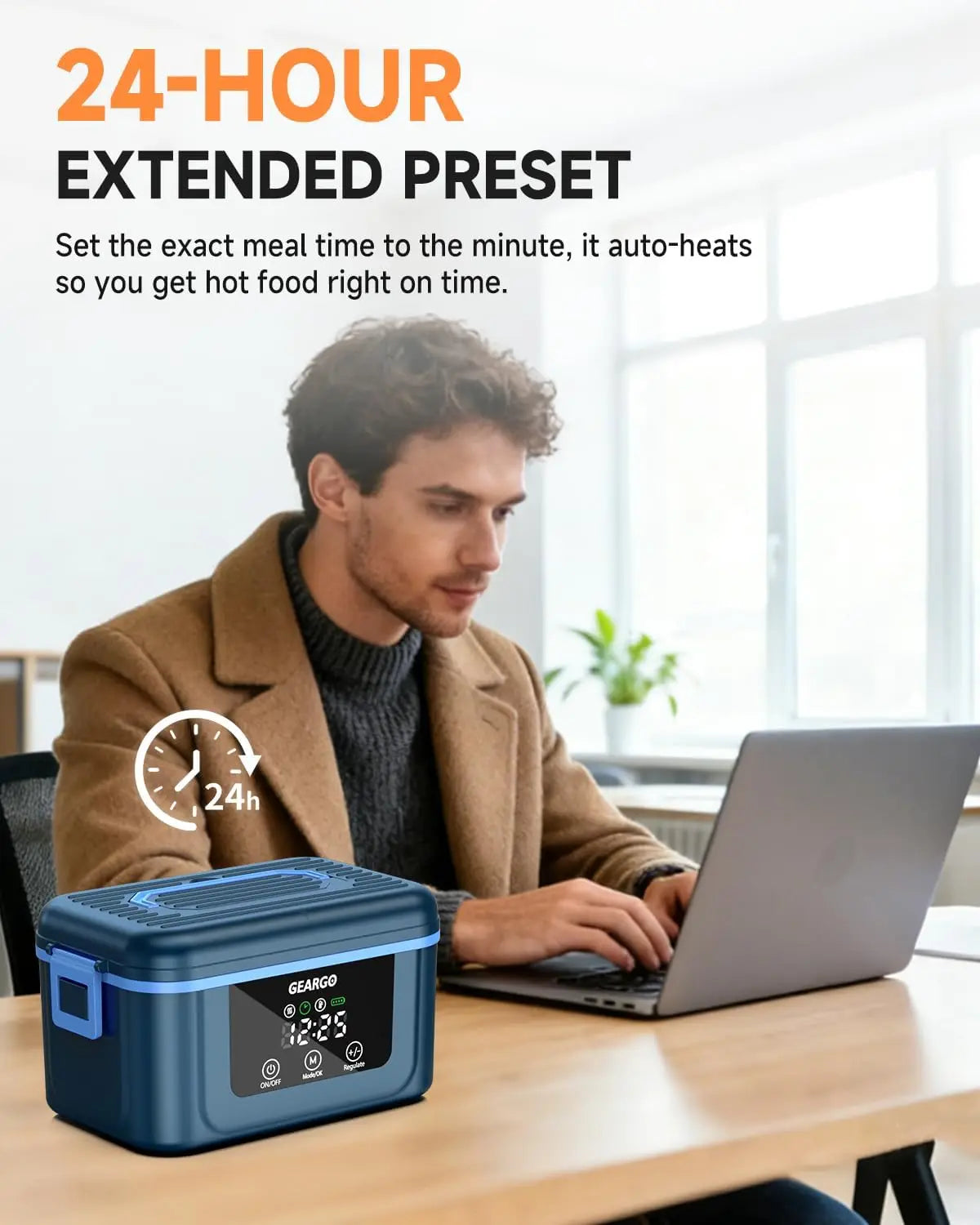 Cordless Rechargeable Heated Lunch Box With Ice Crystal Box