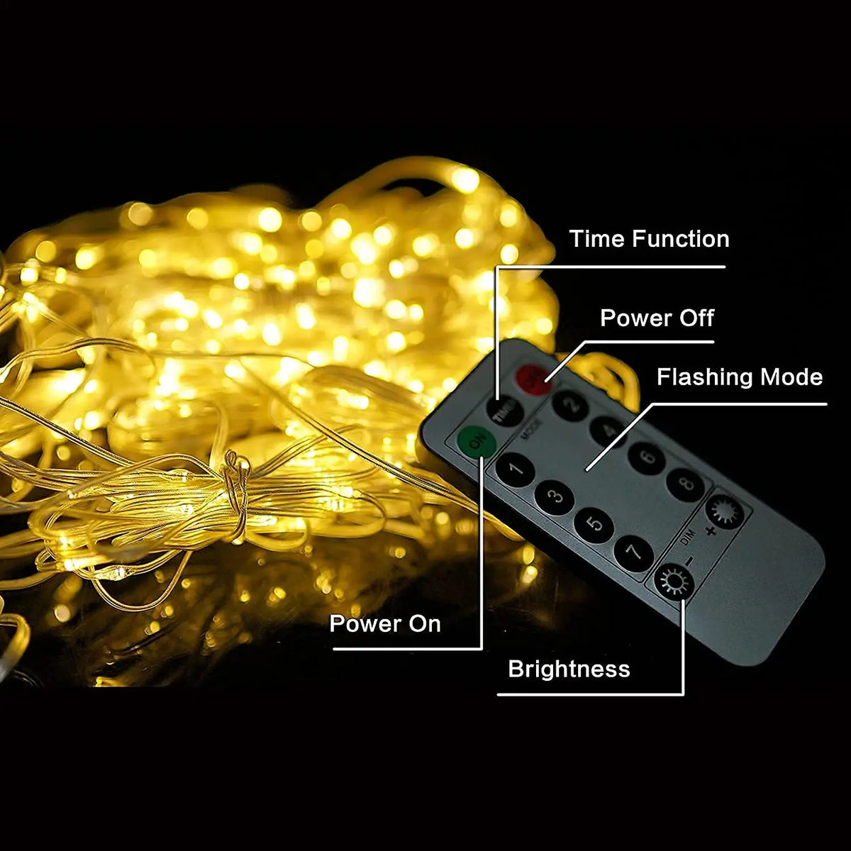 GUPUP Smart LED Curtain Lights With Remote Control And Timer