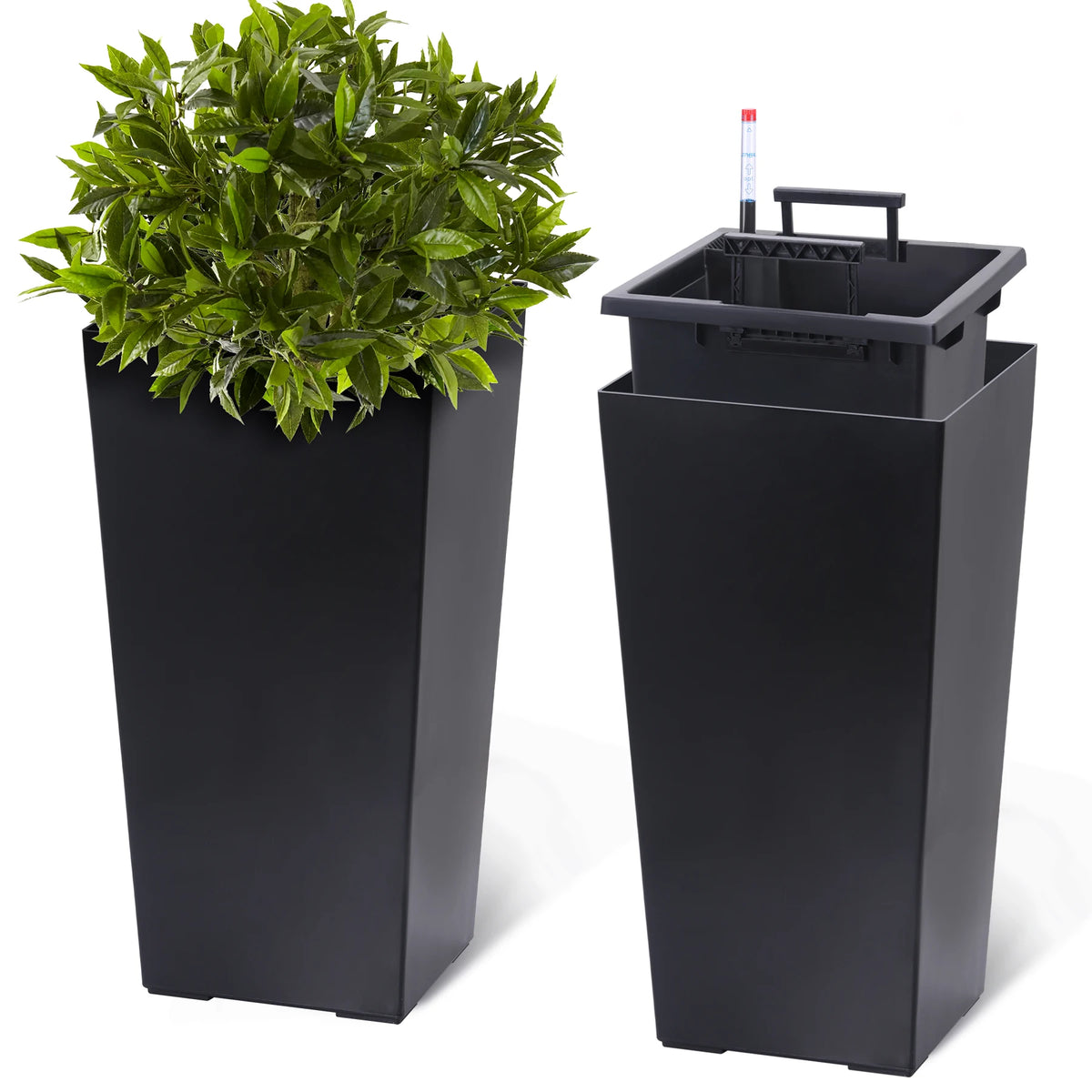 HiMISS Self Watering Planters With Drainage for Indoor Outdoor Plants