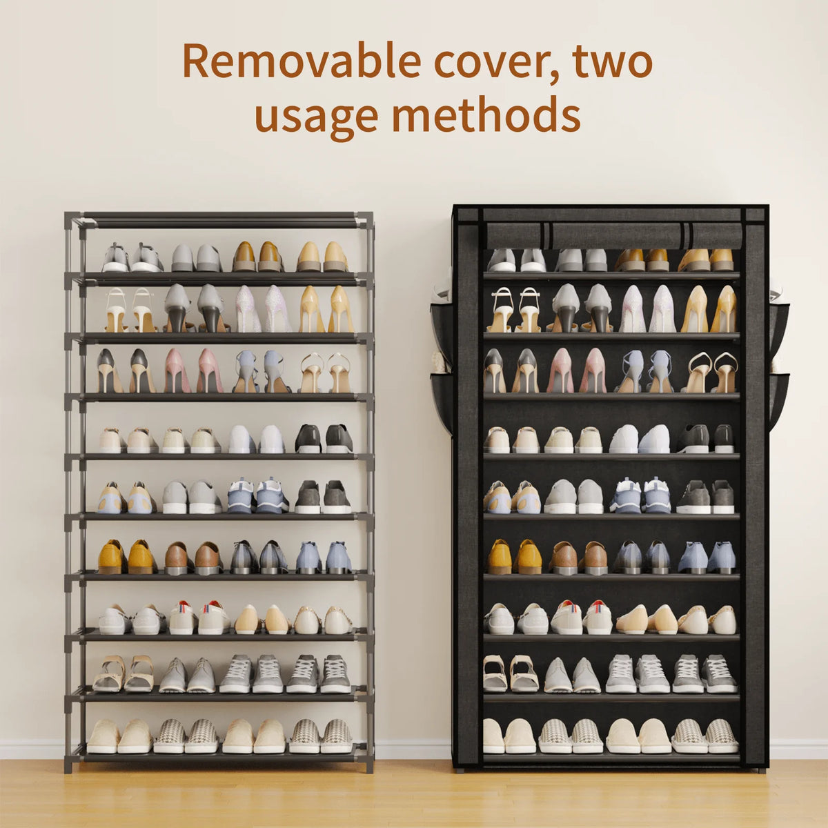 Dustproof Shoe Rack Organizer With Multi Functional Storage Shelves