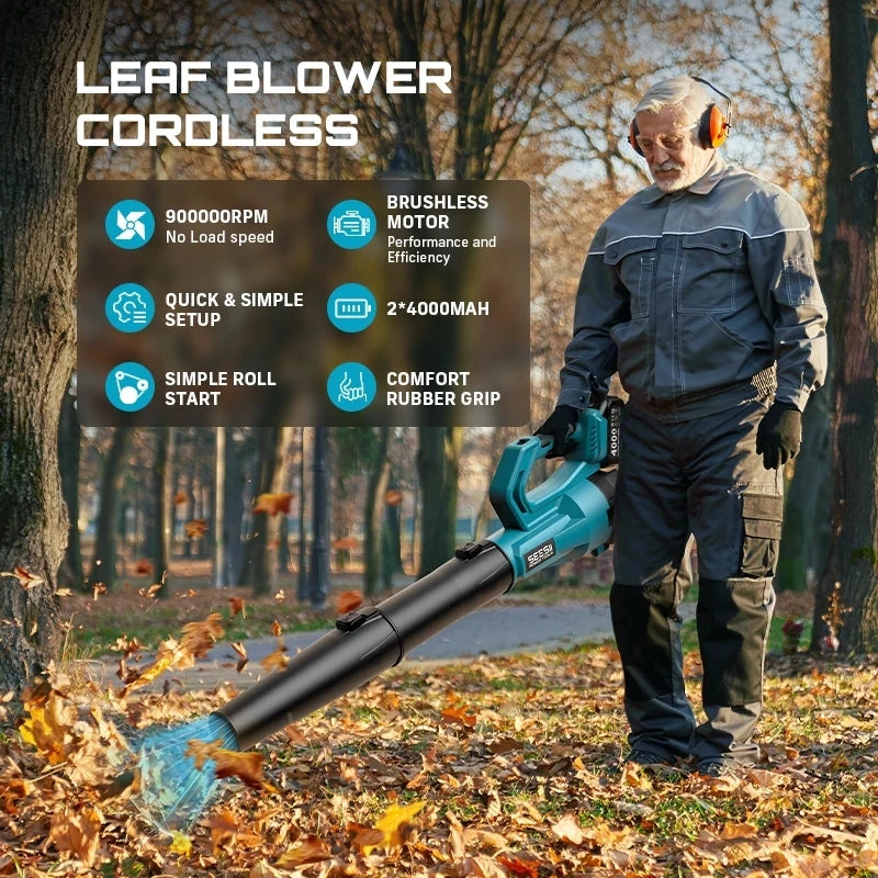 SeeSii Cordless Brushless Turbo Blower for Makita Battery Lawn Care
