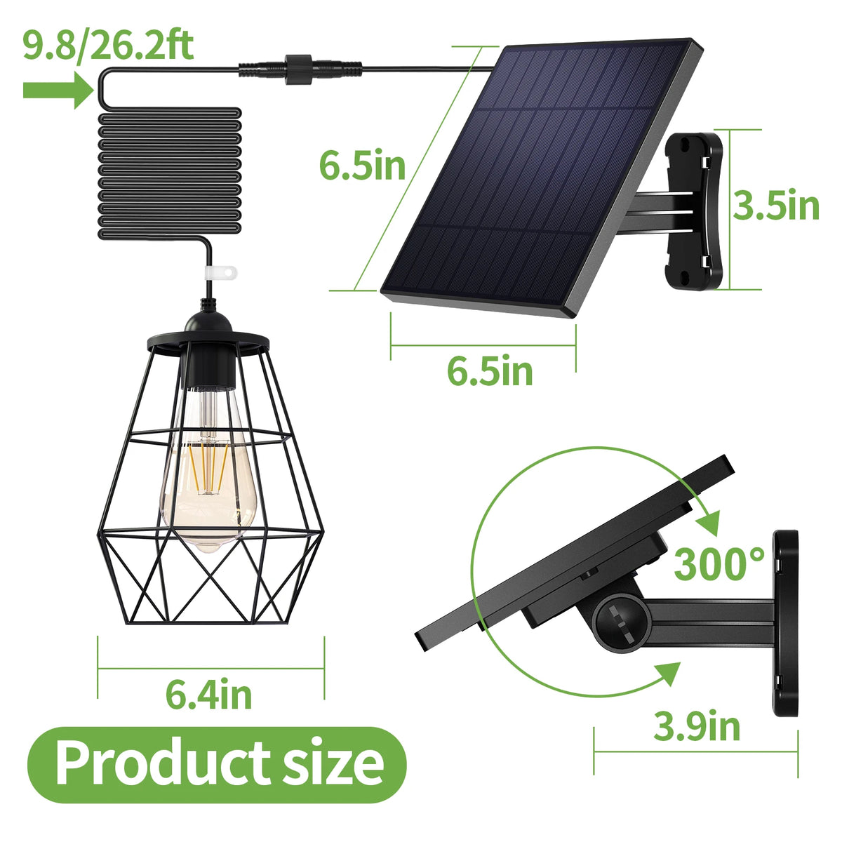 Intelamp Solar Pendant Lights Waterproof for Indoor and Outdoor Spaces
