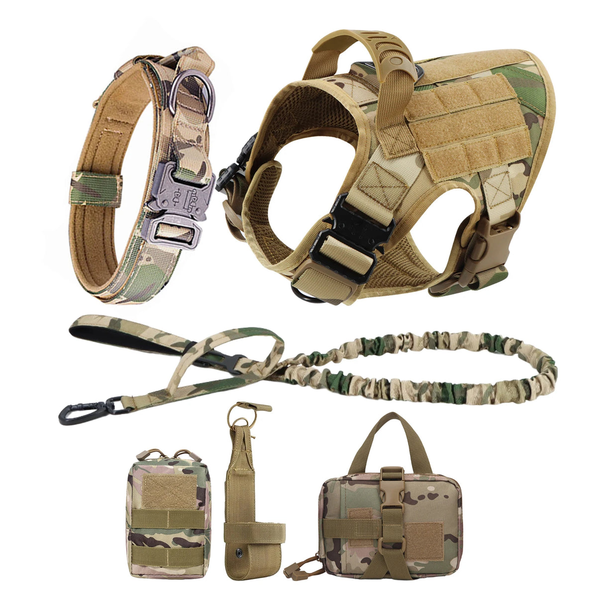 Padded Dog Training Harness And Leash Set With Quick Release