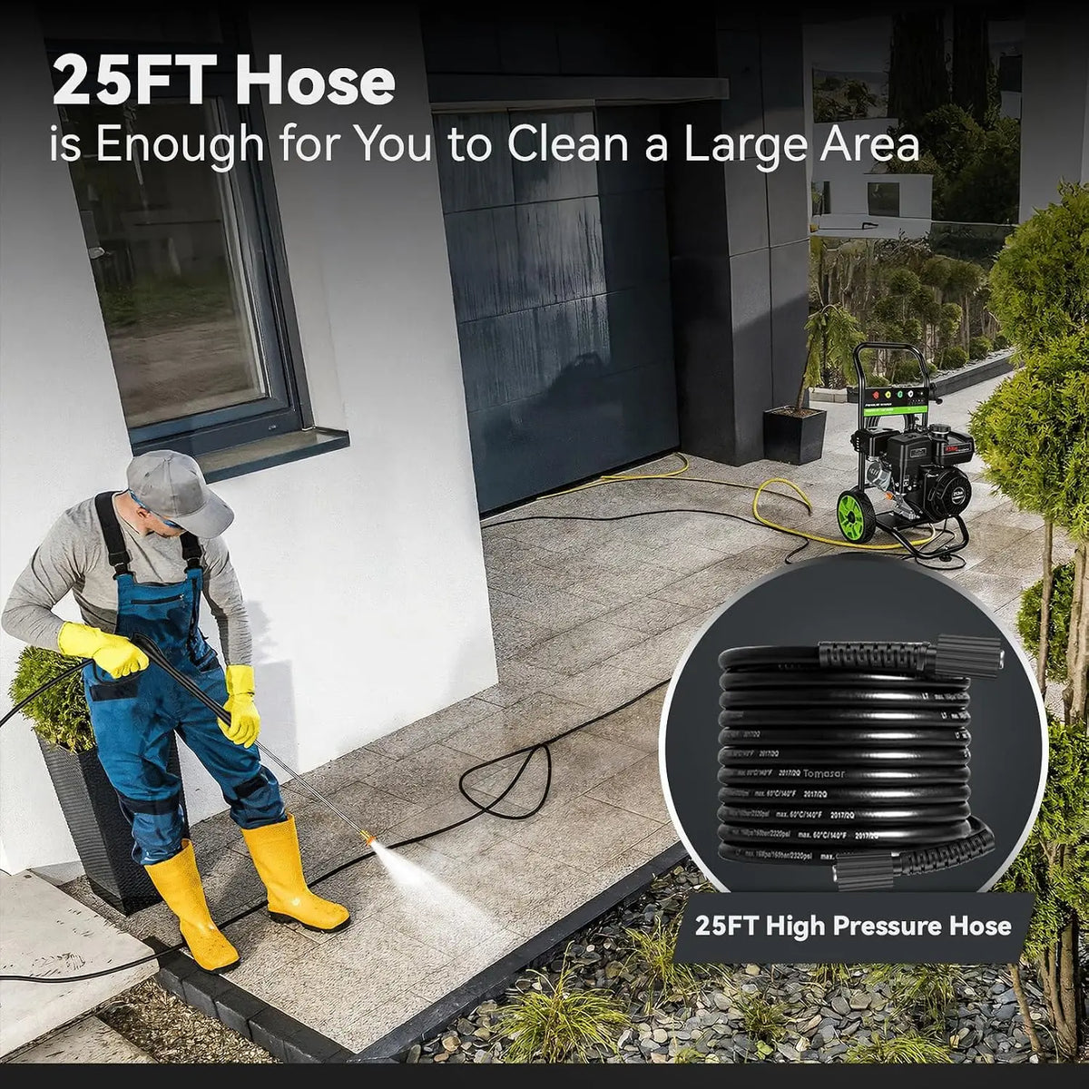 Gas Powered Commercial Pressure Washer With 4200 PSI Cleaning Power