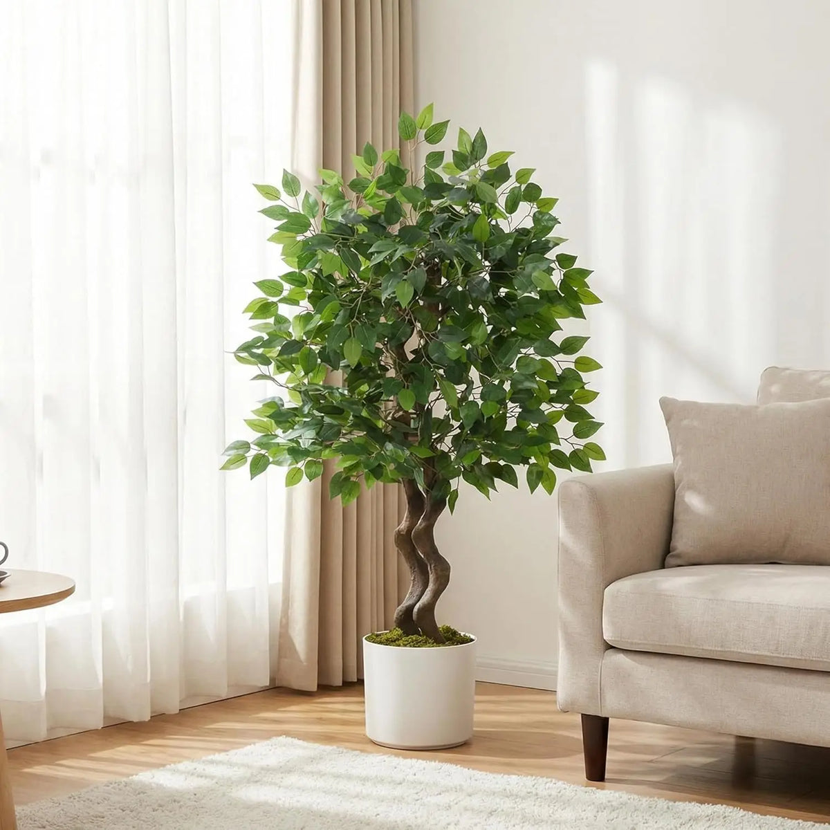 HiMISS Artificial Ficus Tree With Lifelike Foliage for Indoor Decor