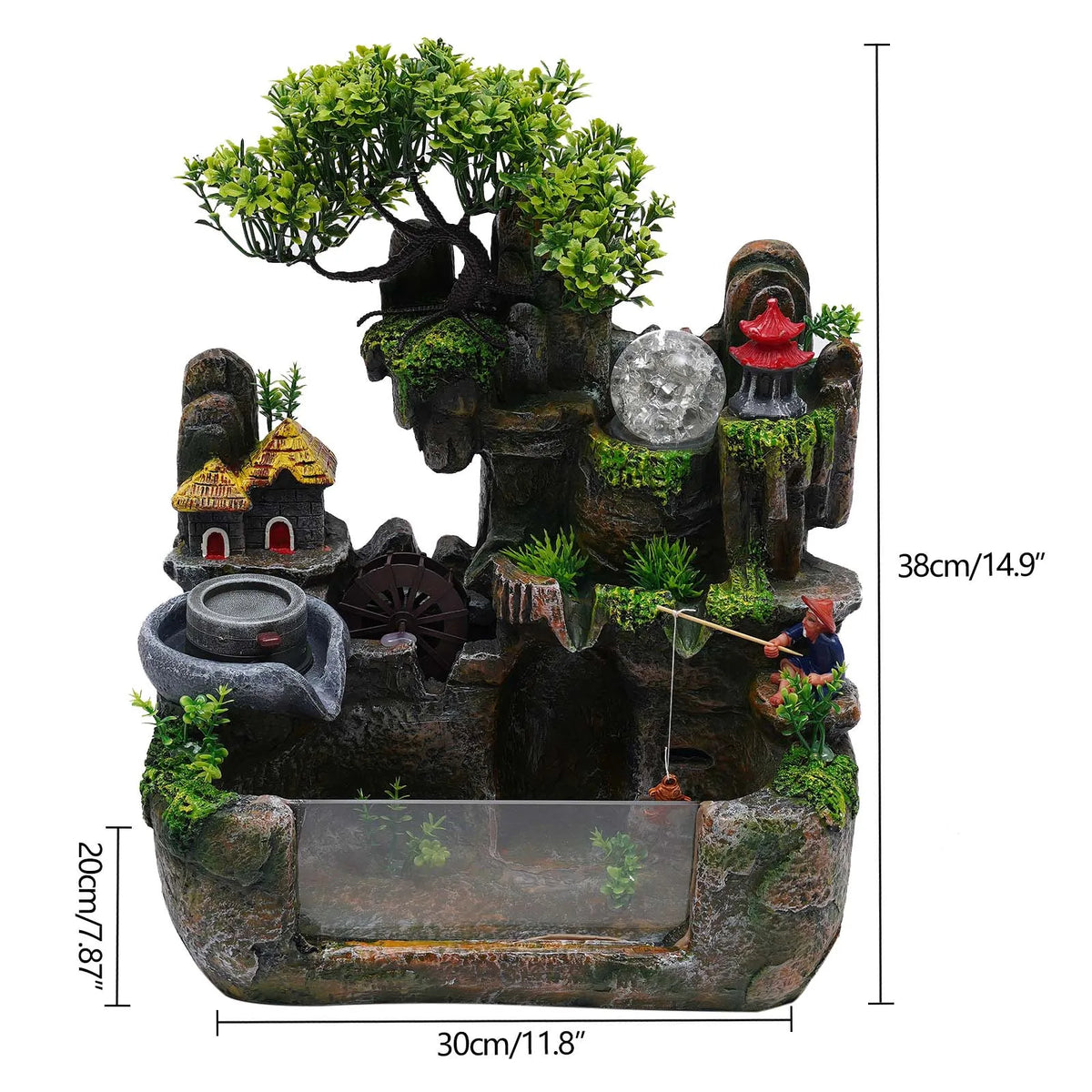Feng Shui Money Tree Tabletop Fountain With Rockery Fish Tank
