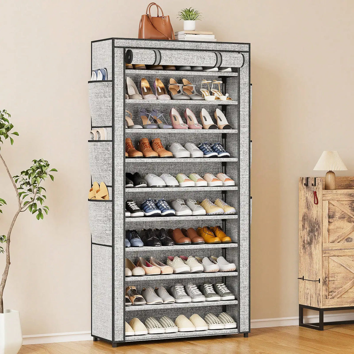 Dustproof Shoe Rack Organizer With Multi Functional Storage Shelves