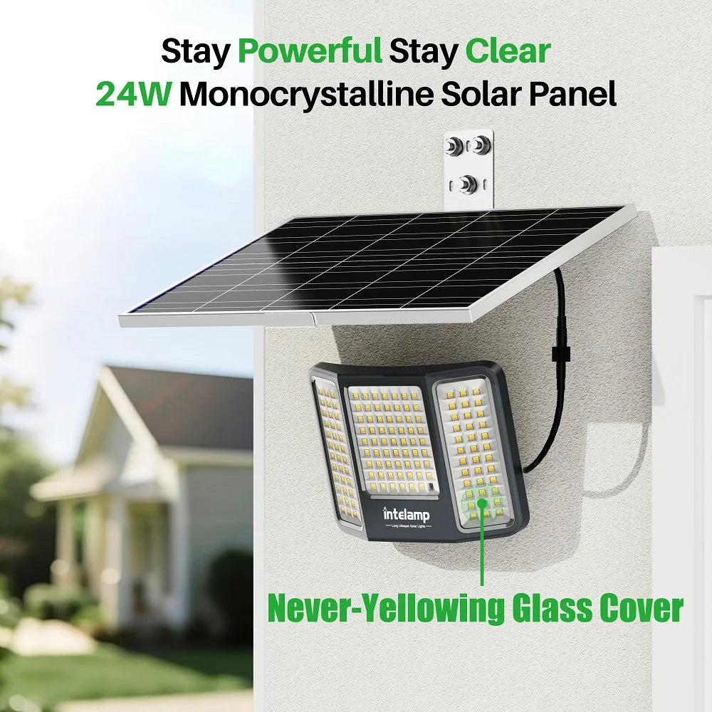 Intelamp Outdoor Solar Flood Lights With Dusk To Dawn Control
