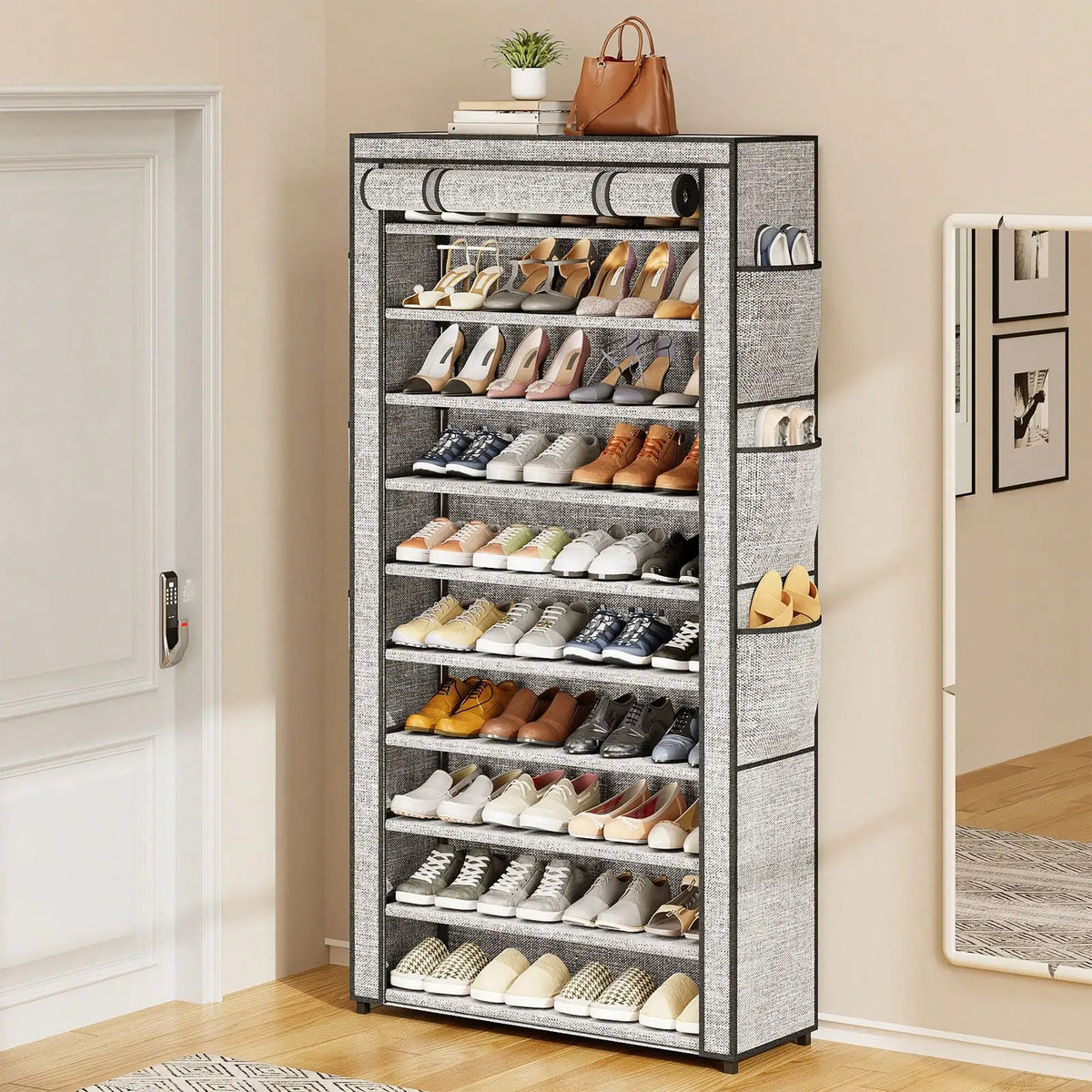Dustproof Shoe Rack Organizer With Multi Functional Storage Shelves