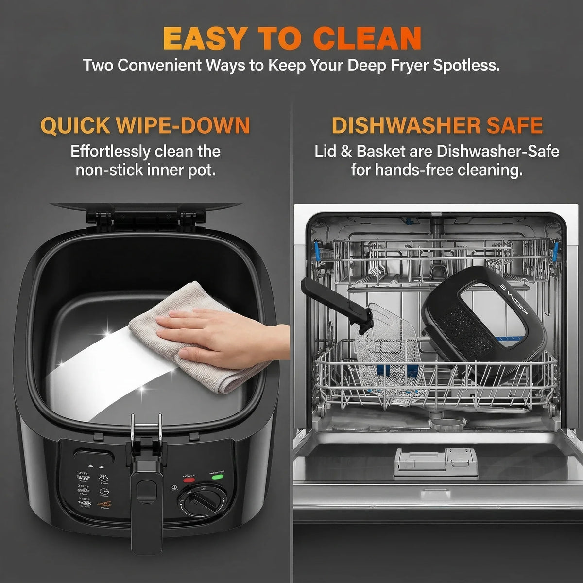 CACHOO Electric Deep Fryer With Adjustable Temperature Control