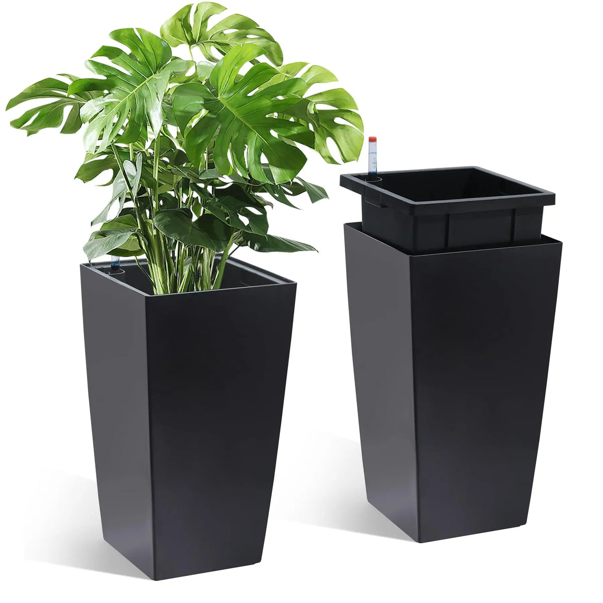 HiMISS Self Watering Planters With Drainage for Indoor Outdoor Plants