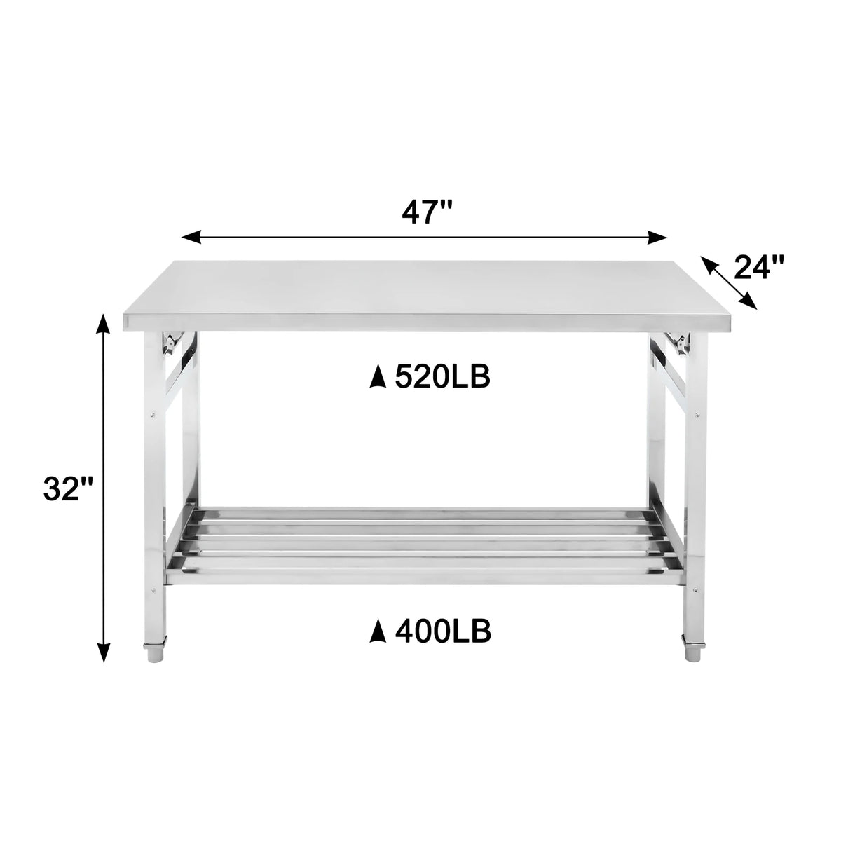 HiMISS Stainless Steel Folding Prep Table for Commercial Outdoor Use
