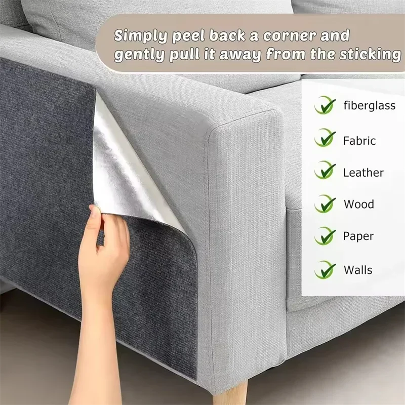 Cat Scratcher Sofa Protector Self Adhesive Trimmable Carpet Mat DIY Protection Board