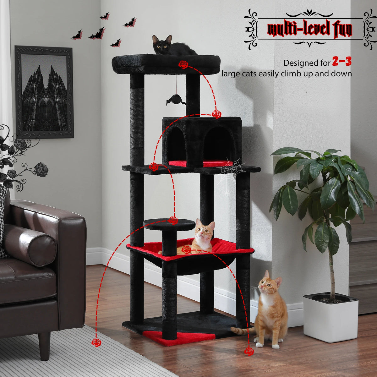 PAWZ Road Gothic Cat Tree With Hammock And Scratching Post