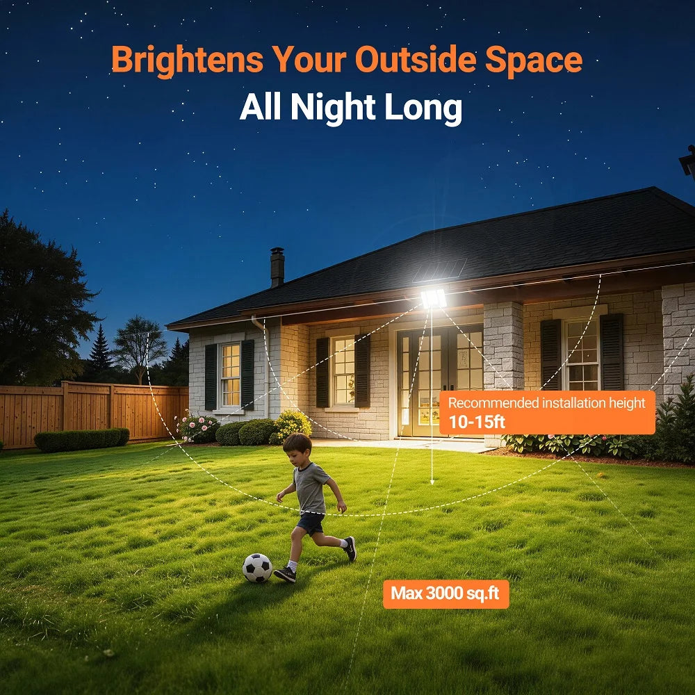 Intelamp Outdoor Solar Flood Lights With Dusk To Dawn Control