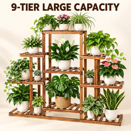 Wisfor Wooden Plant Stand Rack for Indoor and Outdoor Display