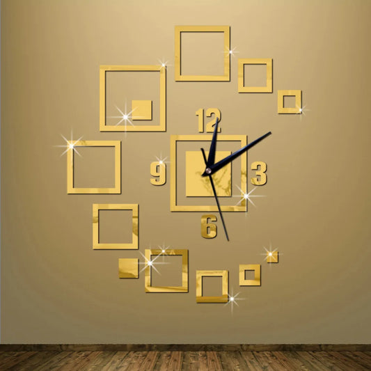 Modern DIY Acrylic Mirror Wall Clock For Home Decor