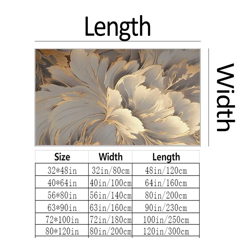 Elegant Floral Machine Washable Indoor Rug for Living Room Decor