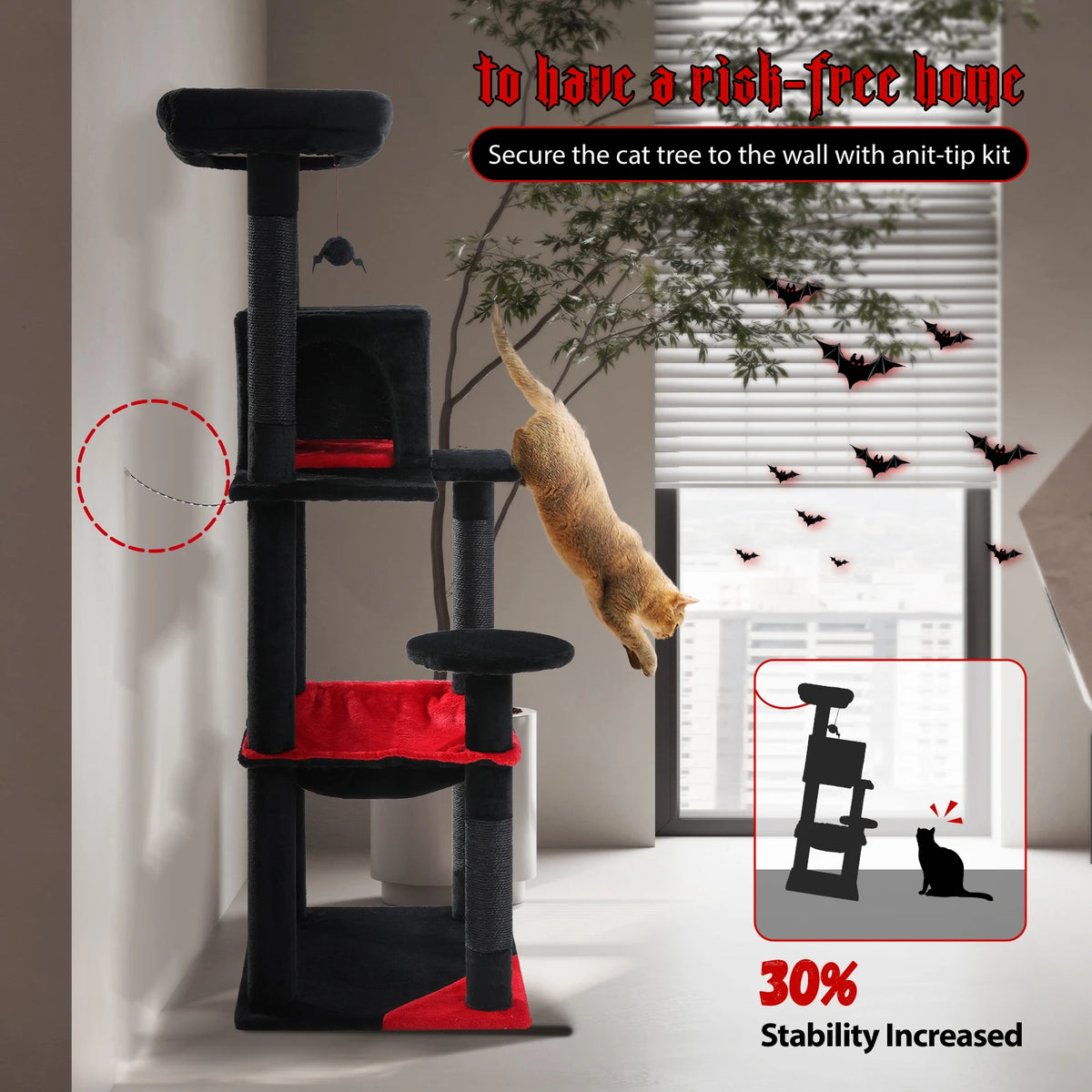 PAWZ Road Gothic Cat Tree With Hammock And Scratching Post