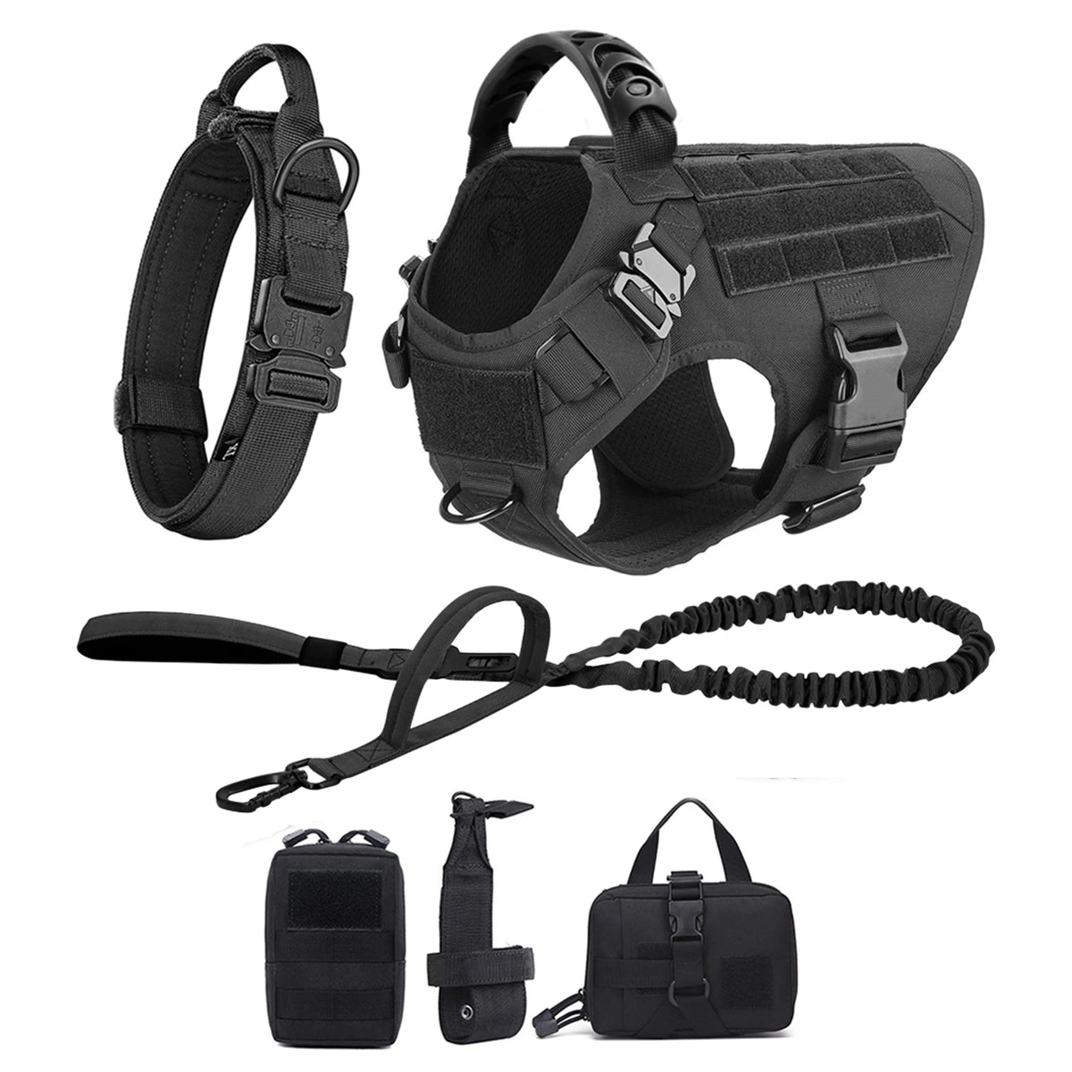 Padded Dog Training Harness And Leash Set With Quick Release