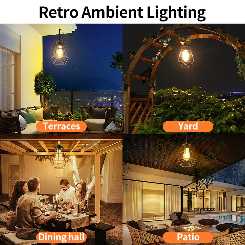 Intelamp Solar Pendant Lights Waterproof for Indoor and Outdoor Spaces
