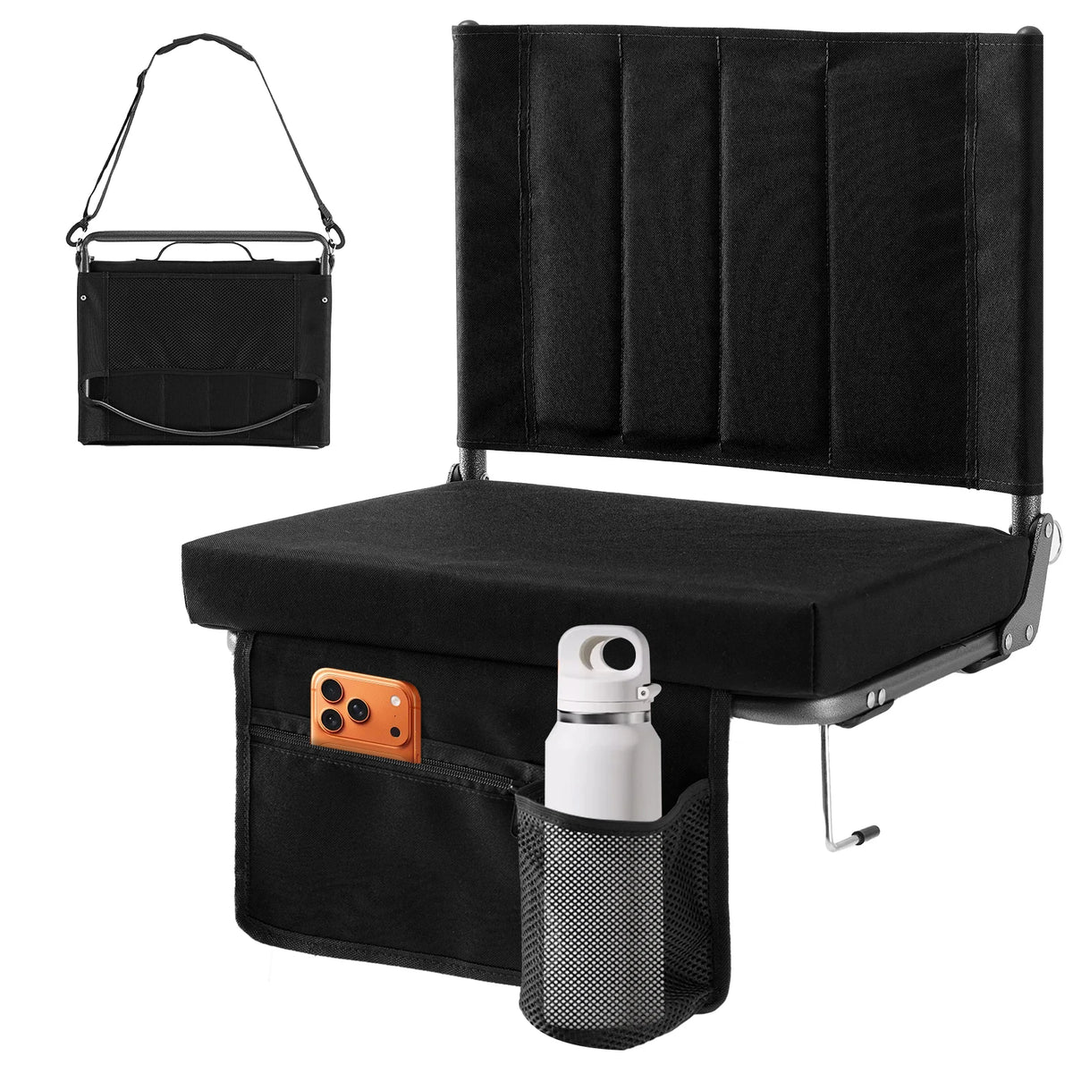 JHK Foldable Outdoor Chair With Back Support And Cushioned Seat
