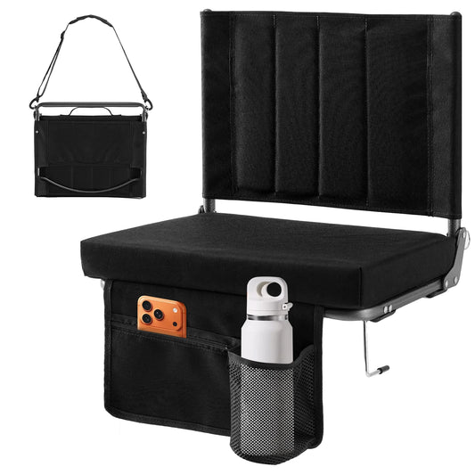 JHK Foldable Outdoor Chair With Back Support And Cushioned Seat