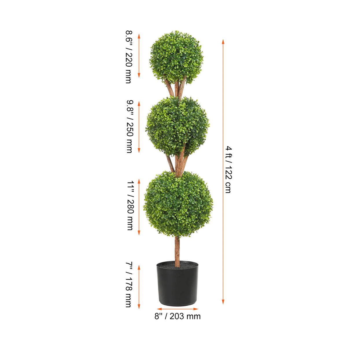 SucceBuy Artificial Boxwood Spiral Topiary Tower for Outdoor Decor