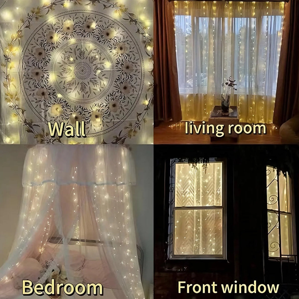 GUPUP Smart LED Curtain Lights With Remote Control And Timer