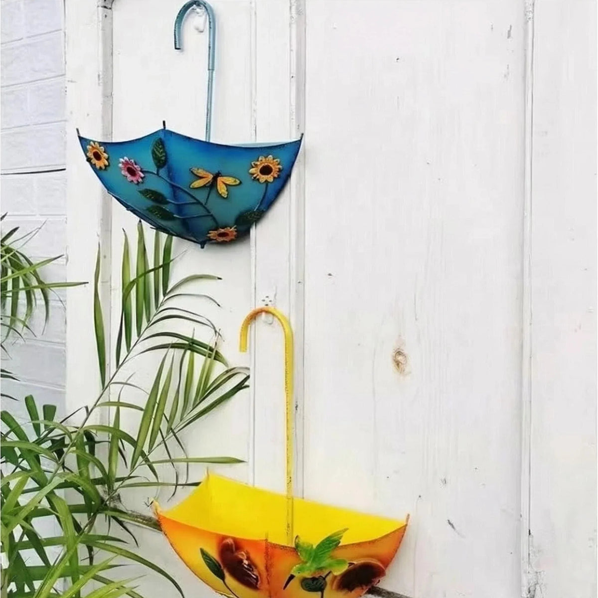 Farmhouse Umbrella Wall Mounted Metal Hanging Flower Basket Planter