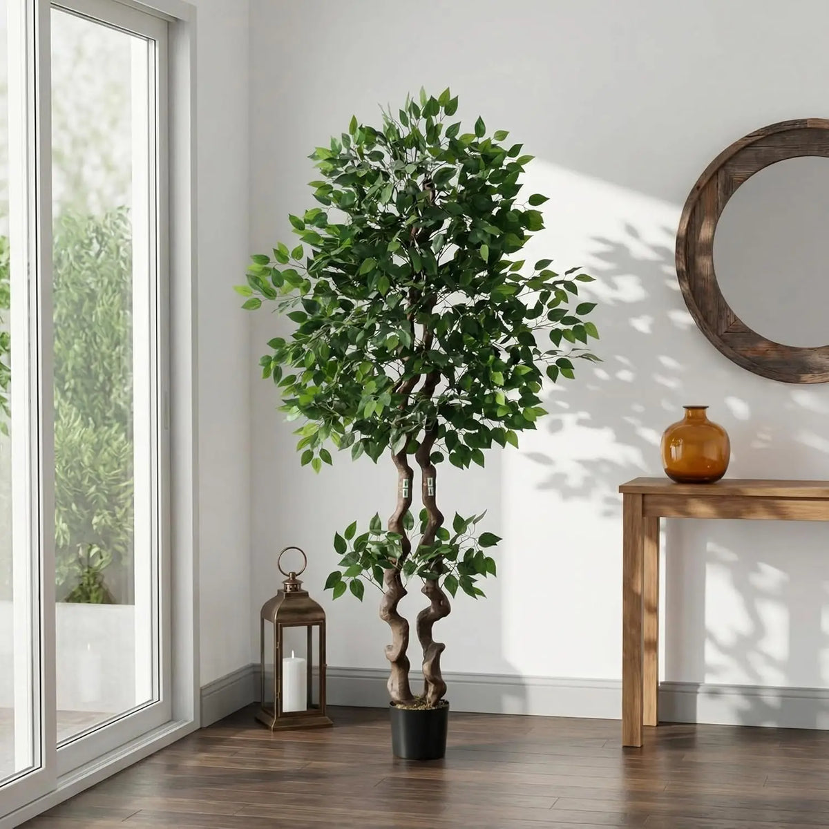 HiMISS Artificial Ficus Tree With Lifelike Foliage for Indoor Decor