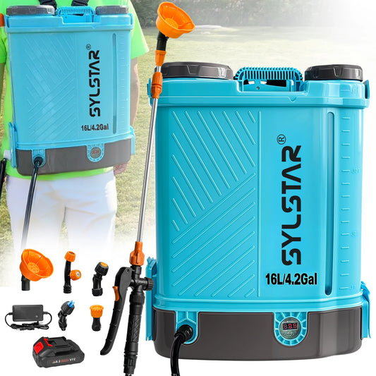 Battery Powered Electric Garden Backpack Sprayer With 100 PSI Pump