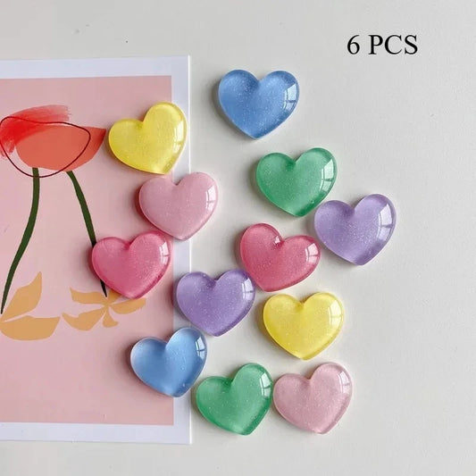 Glitter Heart Refrigerator Magnets for Photos Notes and Home Decor