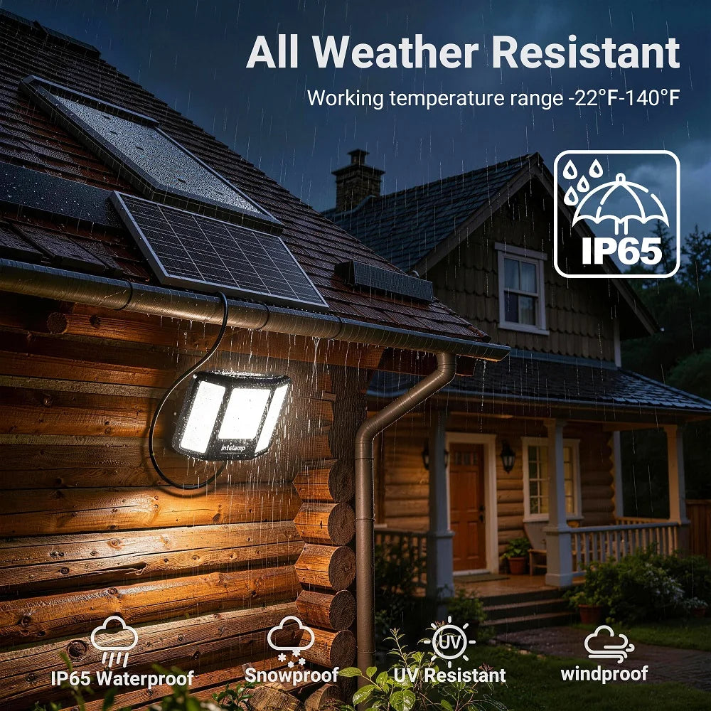 Intelamp Outdoor Solar Flood Lights With Dusk To Dawn Control