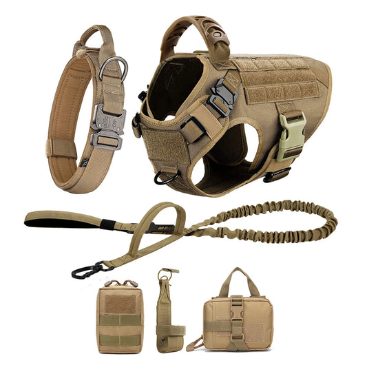 Padded Dog Training Harness And Leash Set With Quick Release