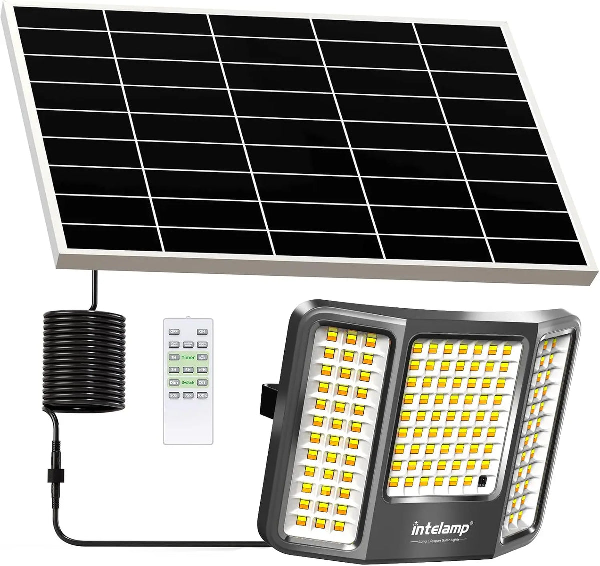 Intelamp Outdoor Solar Flood Lights With Dusk To Dawn Control
