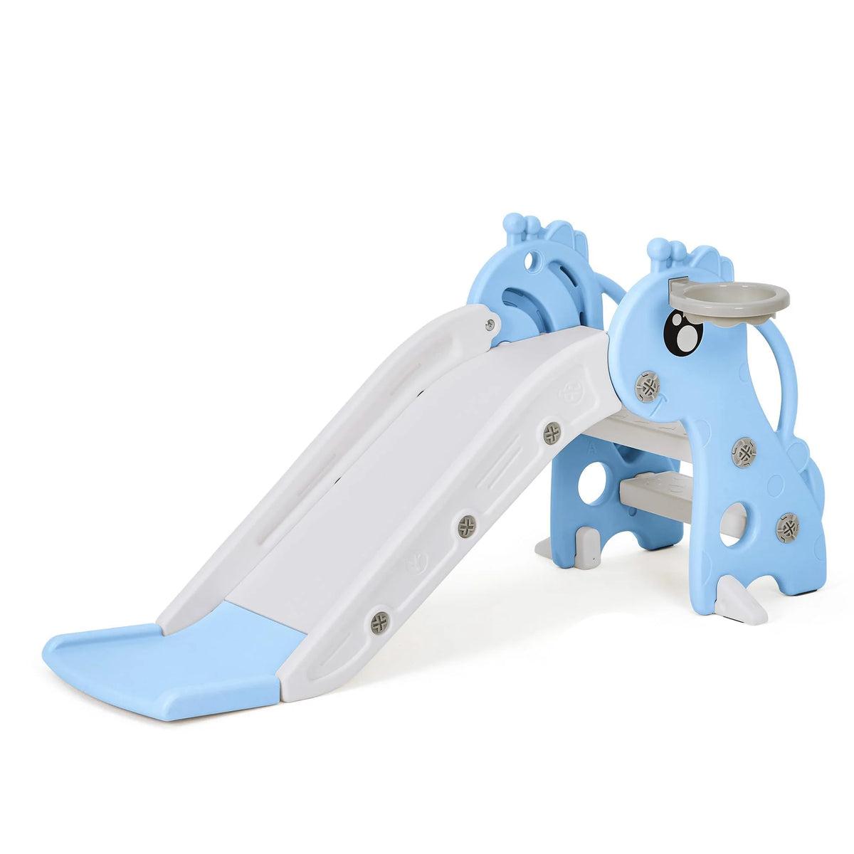 HiMISS Toddler Slide With Basketball Hoop And Climber Playset