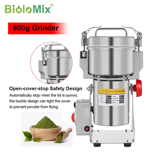 BioloMix Electric Grain And Spice Grinder For Coffee And Herbs