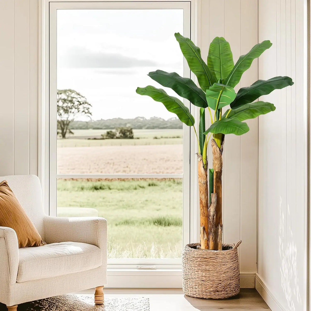 HiMISS Artificial Banana Tree Faux Tropical Plant for Home Decor
