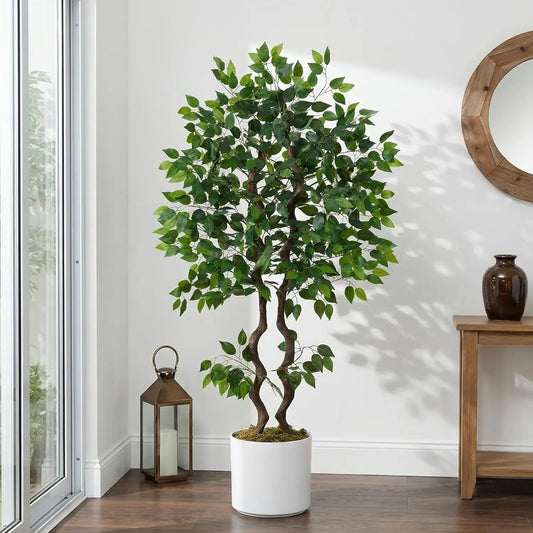 HiMISS Artificial Ficus Tree With Lifelike Foliage for Indoor Decor