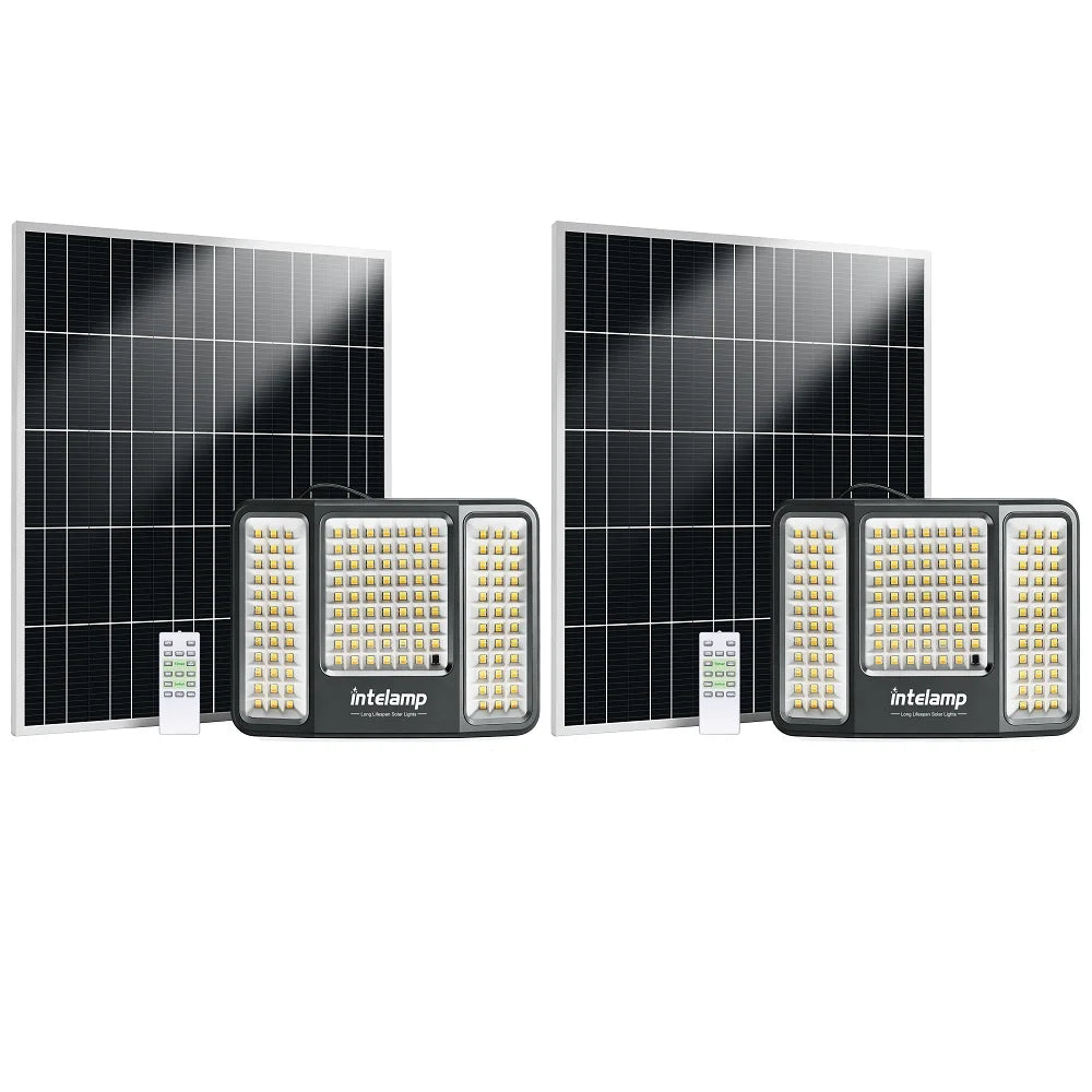 Intelamp Outdoor Solar Flood Lights With Dusk To Dawn Control