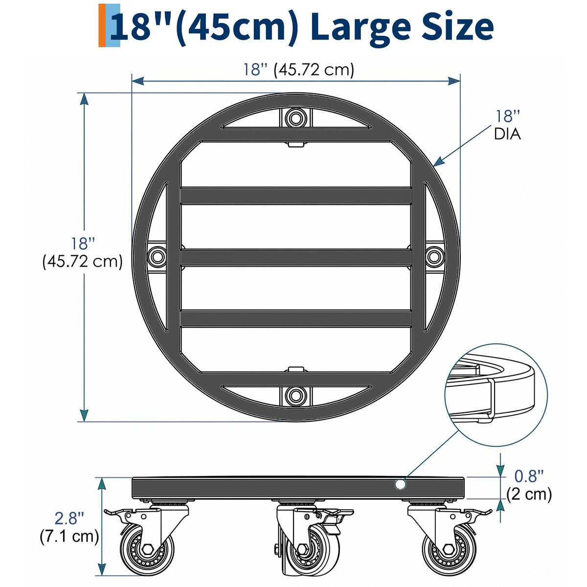 HiMISS Heavy Duty Rolling Plant Stand With Locking Casters