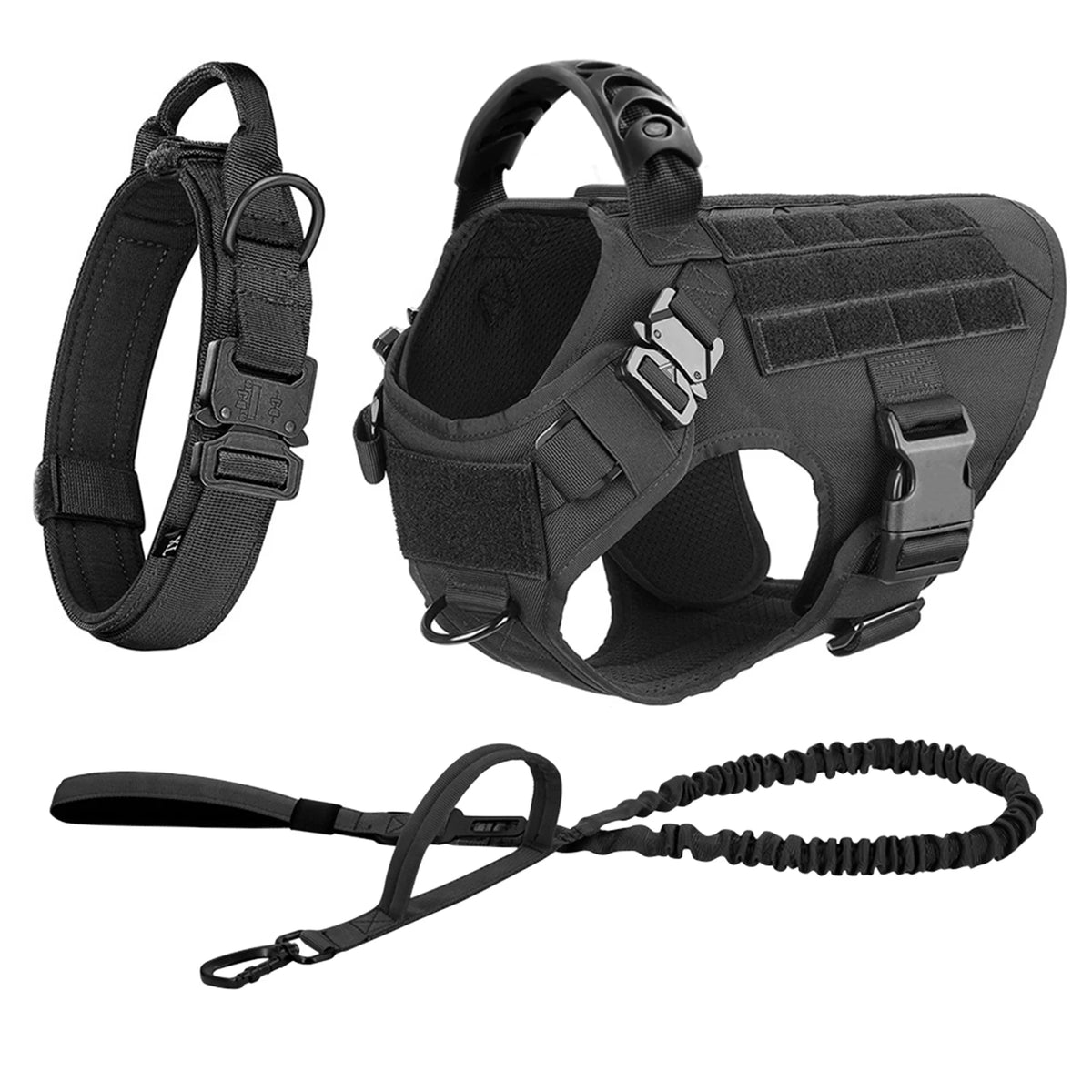 Padded Dog Training Harness And Leash Set With Quick Release