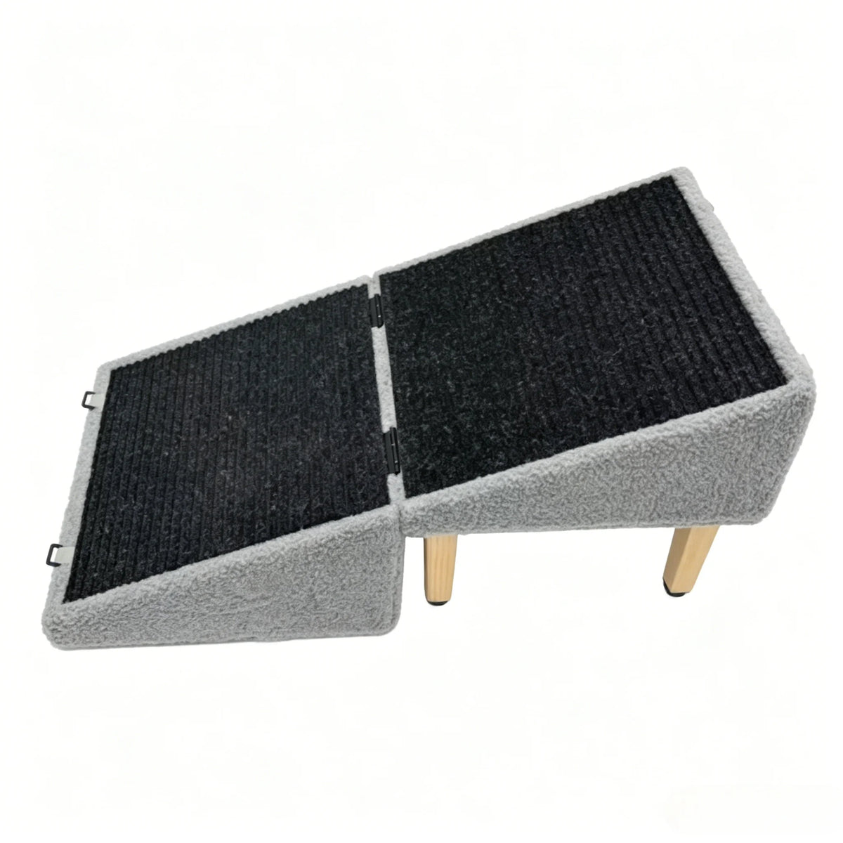 Foldable Dog Stairs, Beige Non-Slip Pet Ramp for Small Dogs & Cats, Pet Steps for Bed Couch, Easy to Store